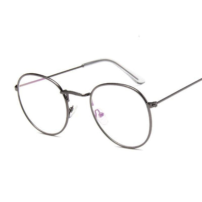 Classic Vintage Retro Designer Anti Blue Rays Brand Transparent Round Eyeglasses Spectacle Frame For Men And Women