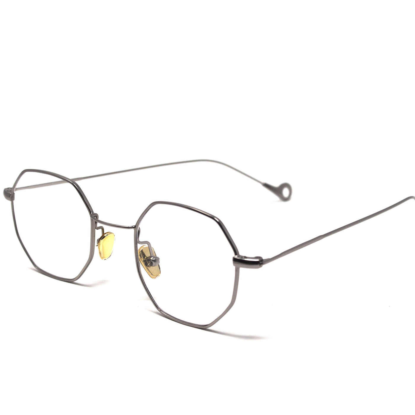 Octagonal Silver Metal Frame Eyewear