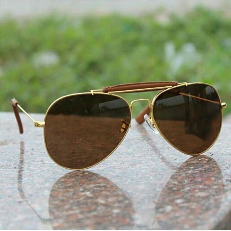 Brown, Gold Ovel Lightweight Comfortable Sunglasses For Men and Women-Unique and Classy