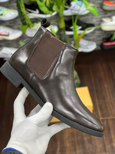 Classy Leather High Ankle-Length Chelsea Boots-UniqueandClassy