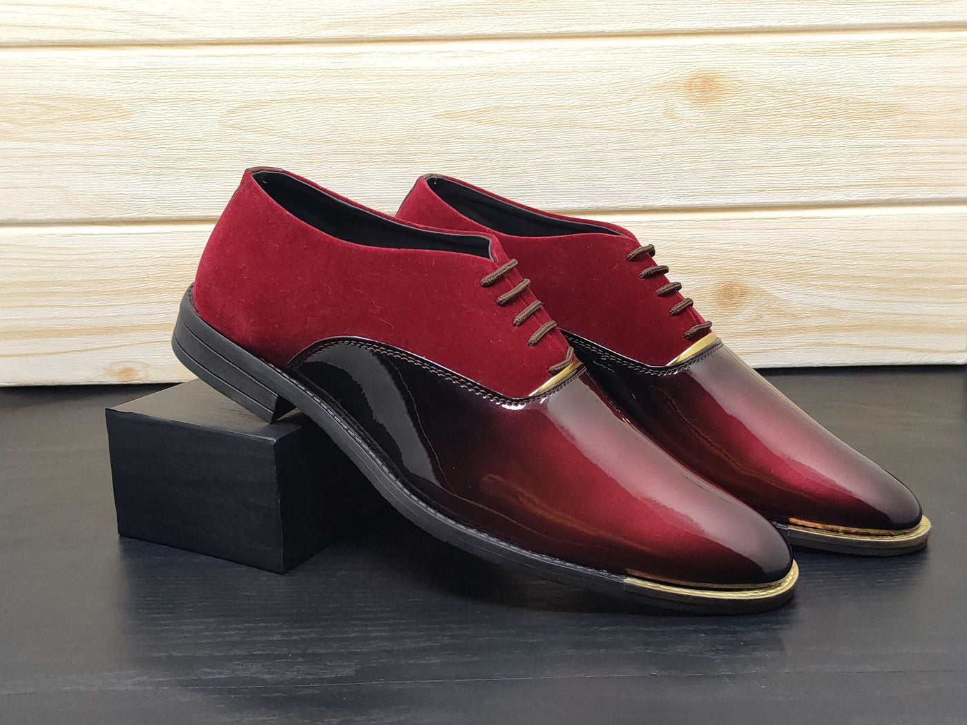 Men's Dark Black Oxford Shoes for Wedding and Partywear-UniqueandClassy