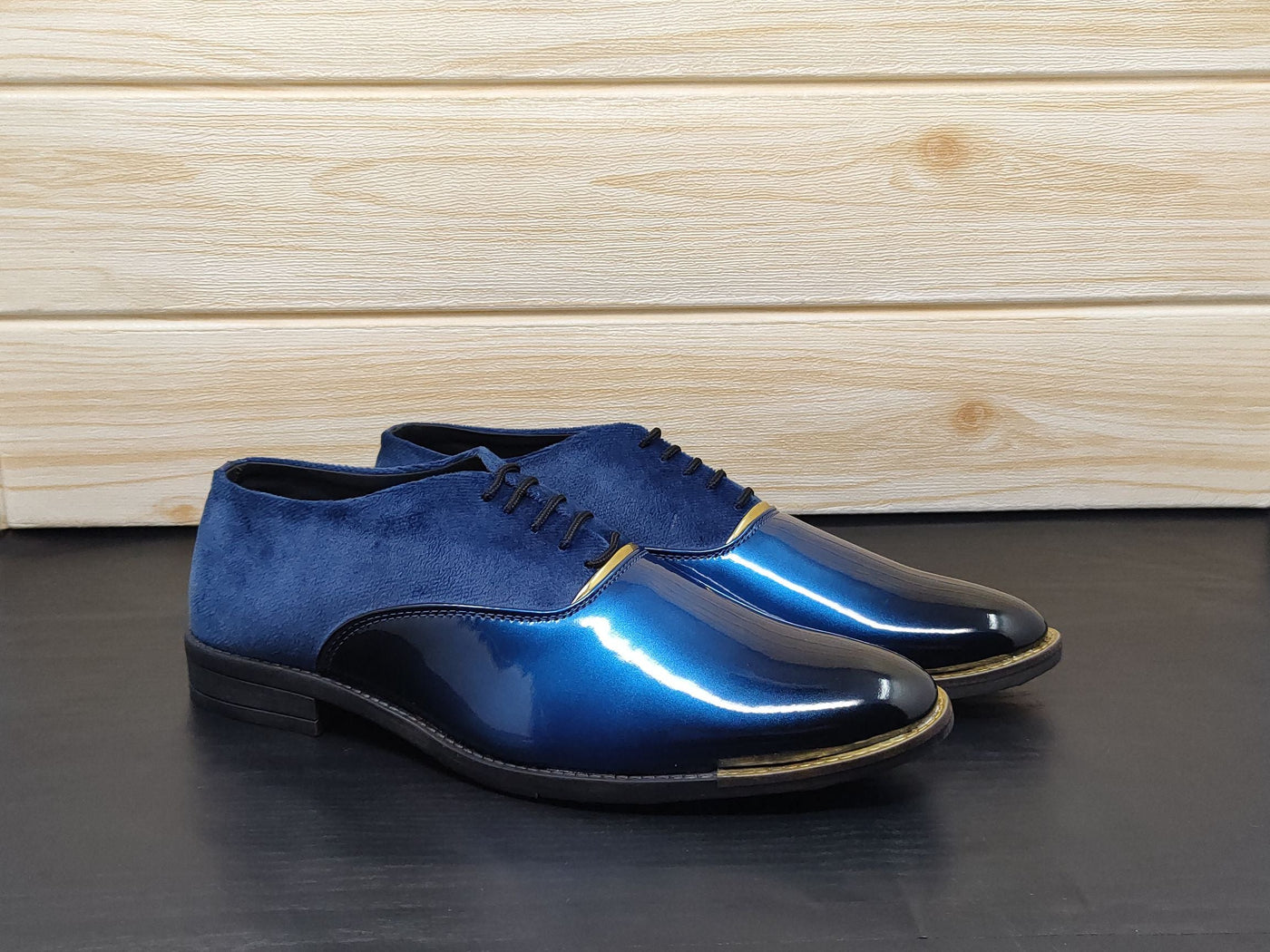 Men's Black Blue Oxford Shoes for Wedding and Partywear-UniqueandClassy