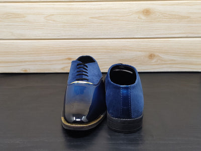 Men's Black Blue Oxford Shoes for Wedding and Partywear-UniqueandClassy