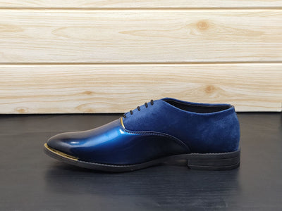 Men's Black Blue Oxford Shoes for Wedding and Partywear-UniqueandClassy