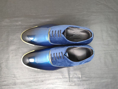 Men's Black Blue Oxford Shoes for Wedding and Partywear-UniqueandClassy