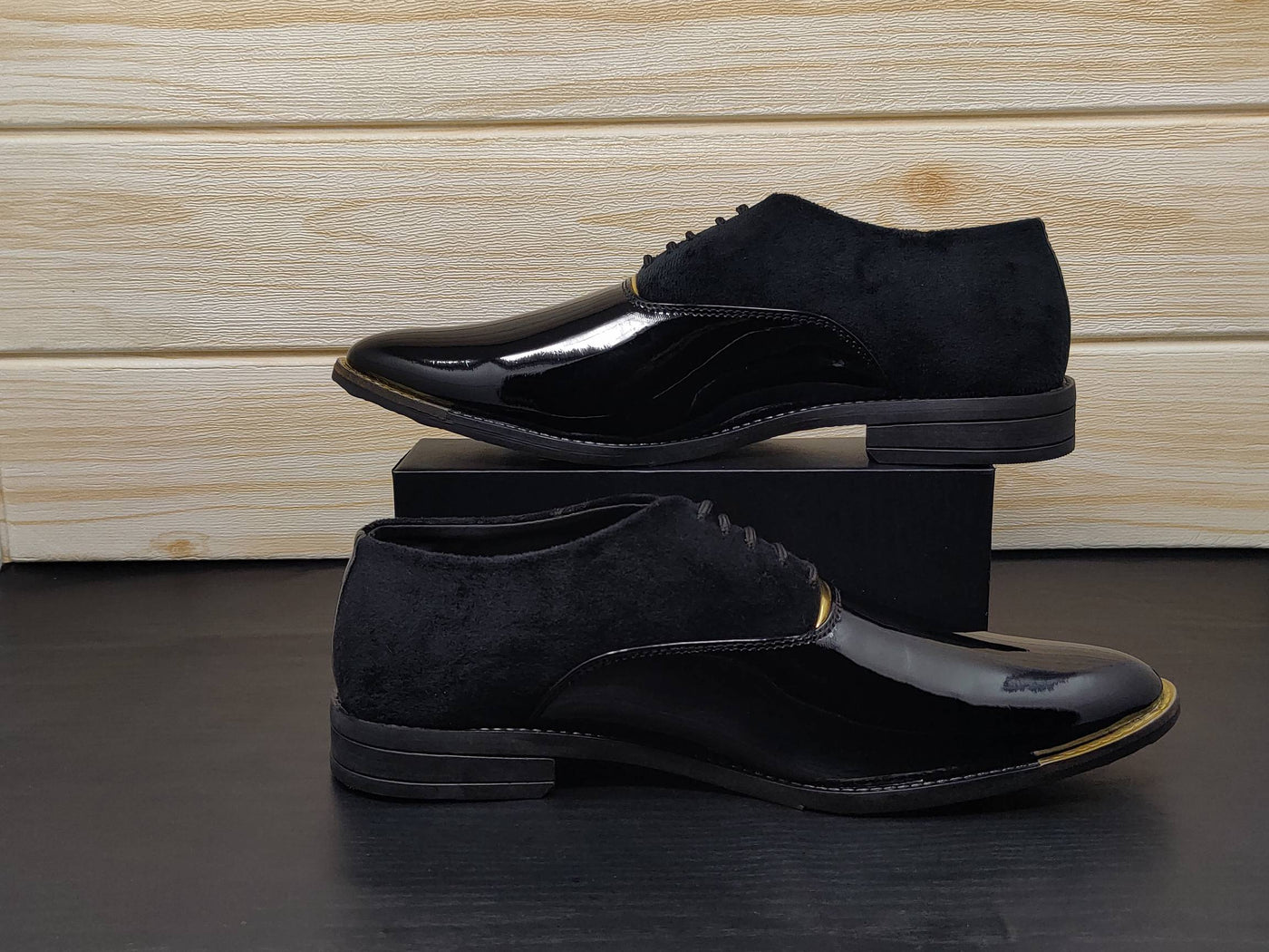 Men's Dark Black Oxford Shoes for Wedding and Partywear-UniqueandClassy