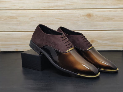 Men's Dark Brown Oxford Shoes for Wedding and Partywear-UniqueandClassy