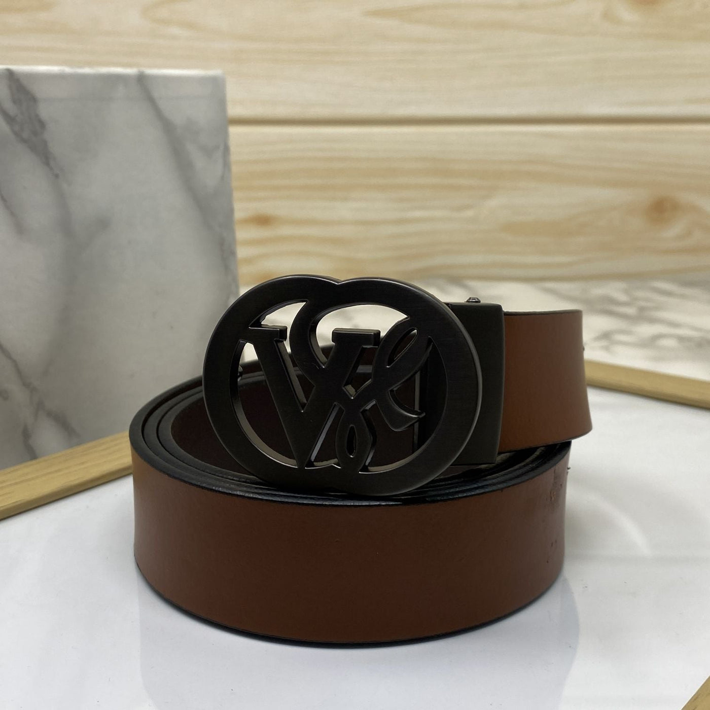 VSL Round Pin Buckle With Leather Strap-UniqueandClassy