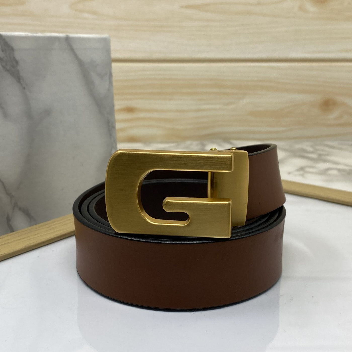 Metal  G-Shape Leather Strap Belt-UniqueandClassy