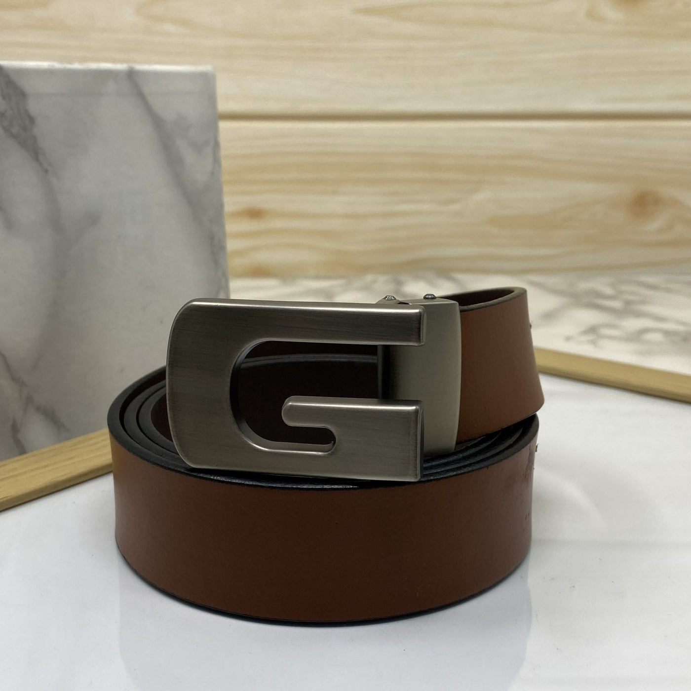 Metal  G-Shape Leather Strap Belt-UniqueandClassy