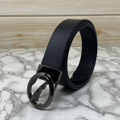 Round Jaguar Metal Buckle With Leather Strap Belt-UniqueandClassy