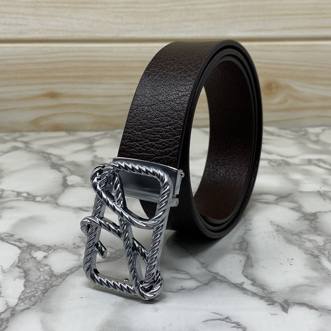 H-Pattern Leather Strap Belt For Men-UniqueandClassy