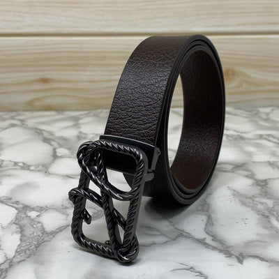 H-Pattern Leather Strap Belt For Men-UniqueandClassy