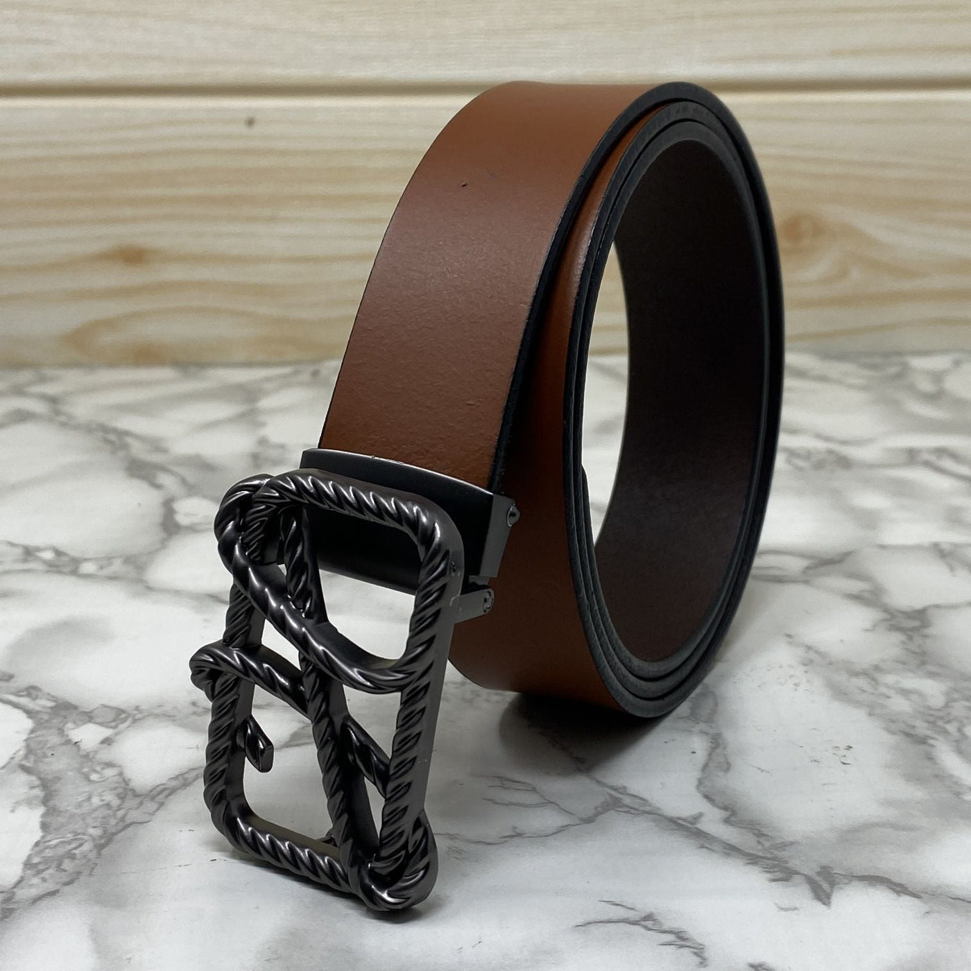 H-Pattern Leather Strap Belt For Men-UniqueandClassy