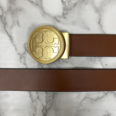 Vintage Round Buckle Belt With Leather Strap-UniqueandClassy