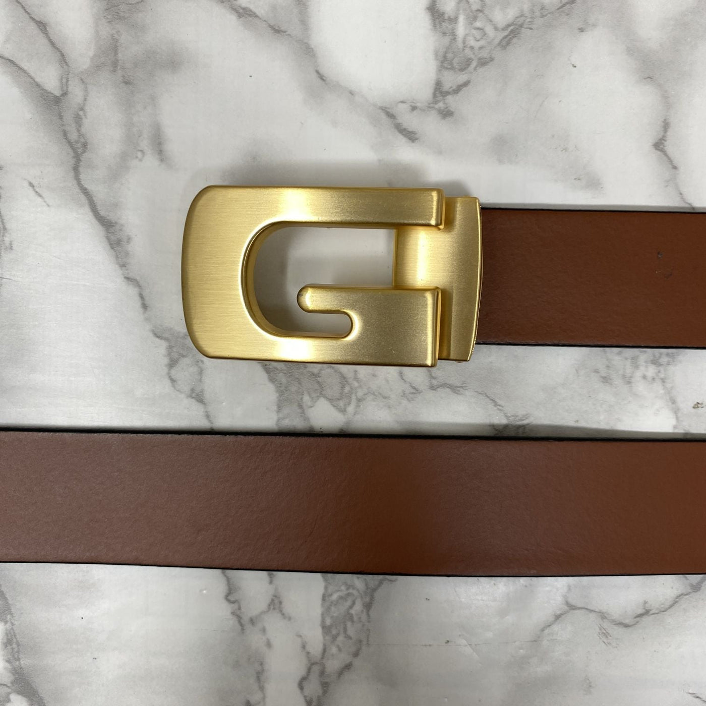 Metal  G-Shape Leather Strap Belt-UniqueandClassy