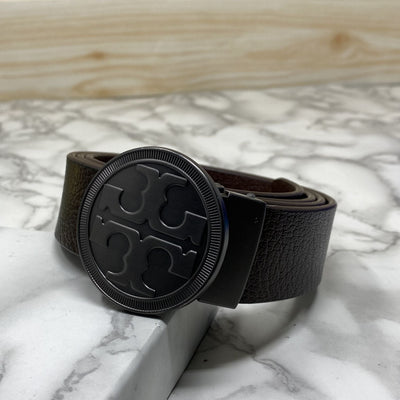 Vintage Round Buckle Belt With Leather Strap-UniqueandClassy