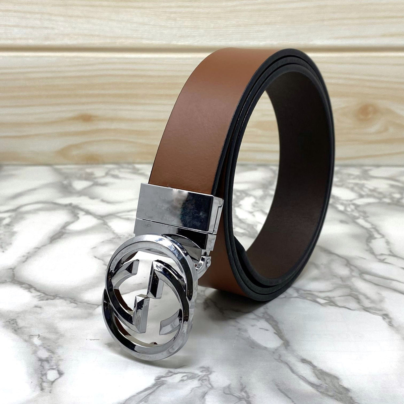 Trendy Round Leather Strap Belt For Men-UniqueandClassy