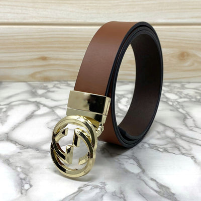 Trendy Round Leather Strap Belt For Men-UniqueandClassy