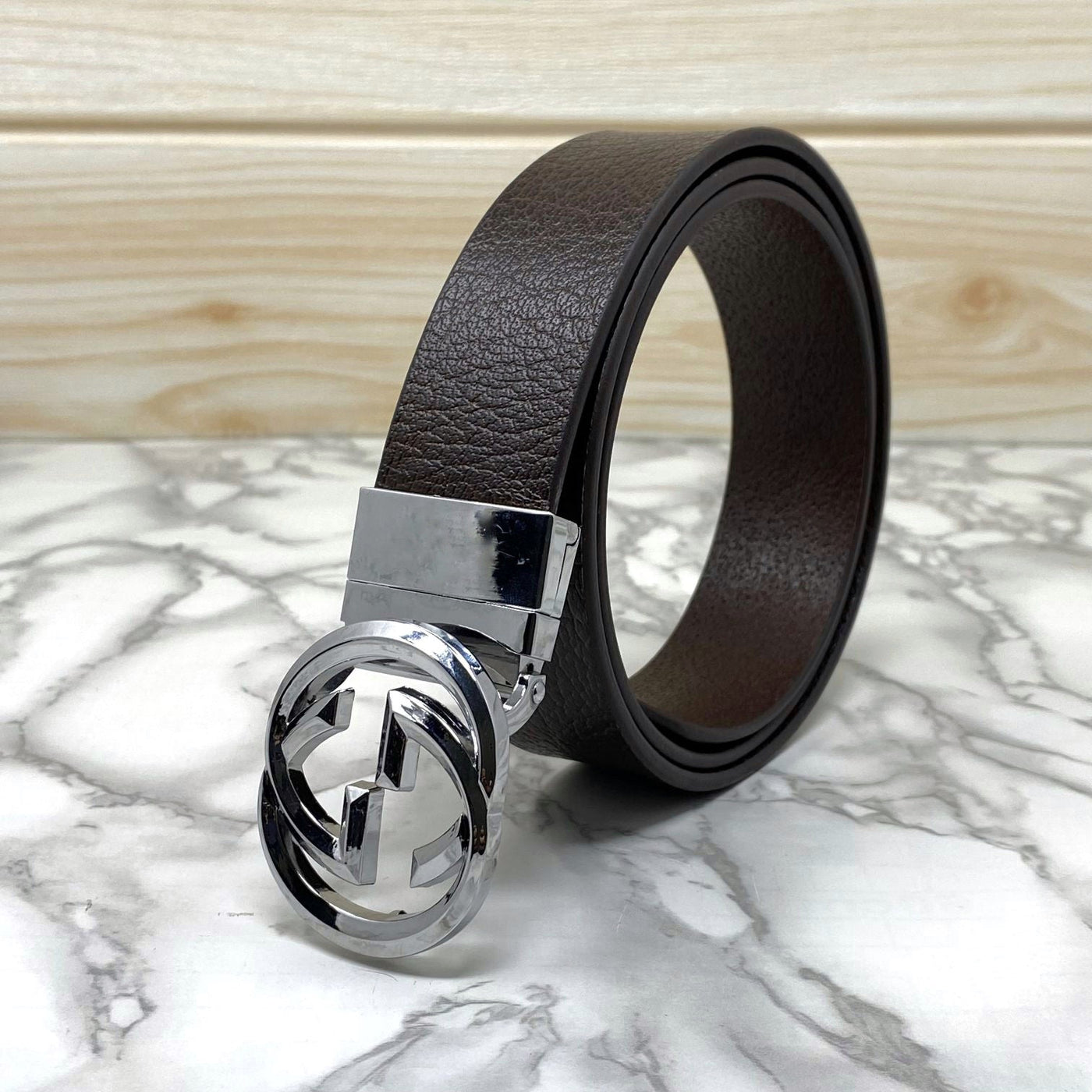 Trendy Round Leather Strap Belt For Men-UniqueandClassy