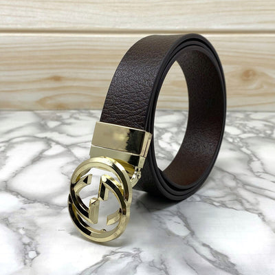 Trendy Round Leather Strap Belt For Men-UniqueandClassy