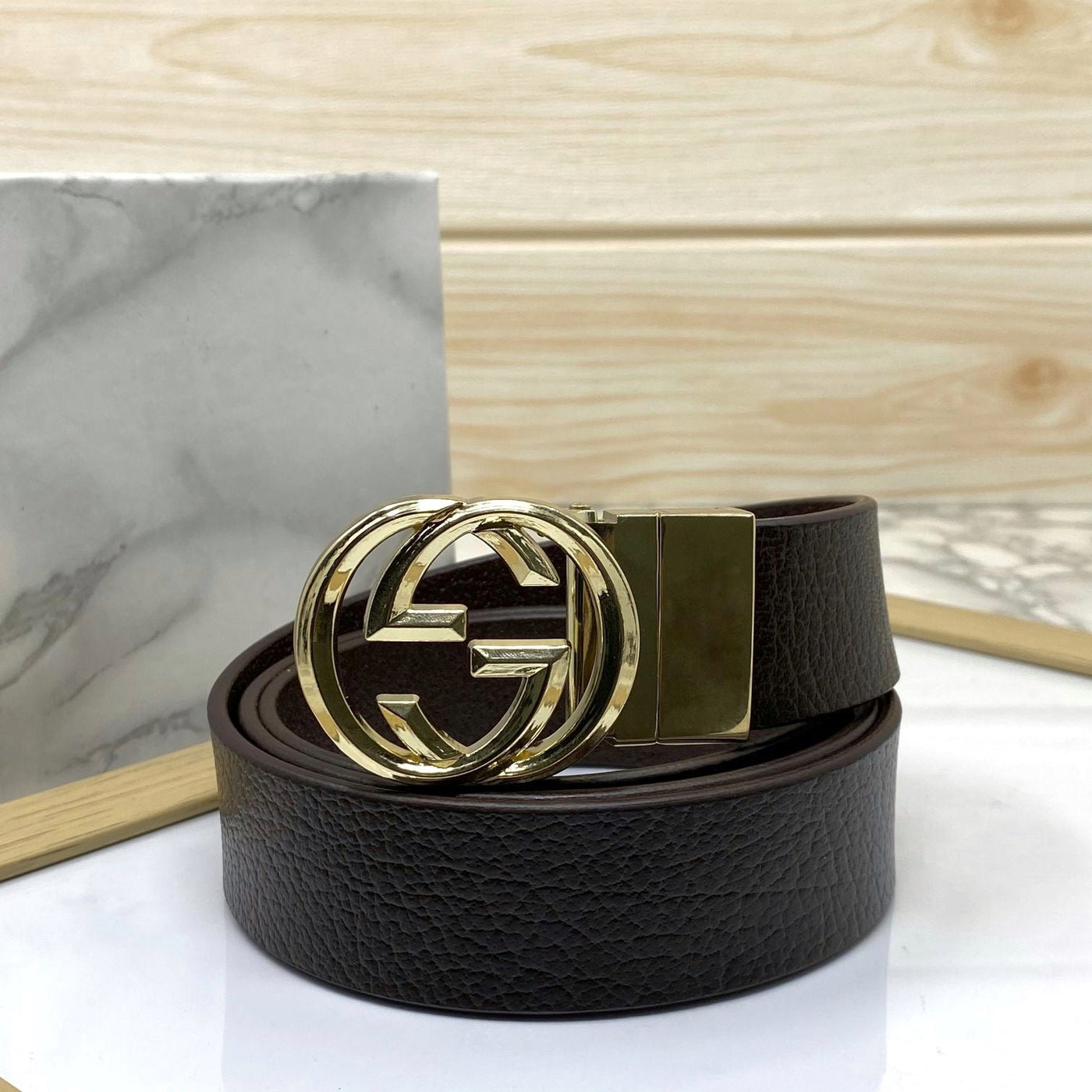 Trendy Round Leather Strap Belt For Men-UniqueandClassy