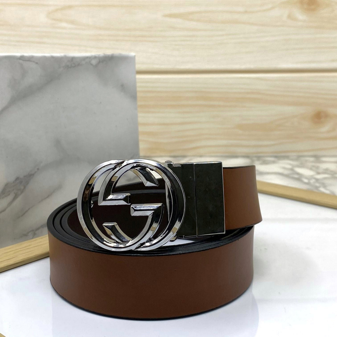 Trendy Round Leather Strap Belt For Men-UniqueandClassy