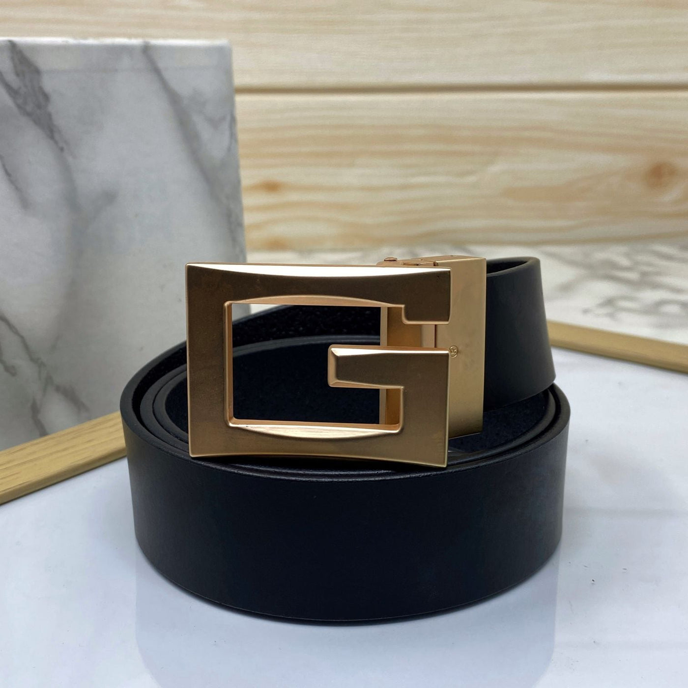 Square G-Section Leather Belt-UniqueandClassy