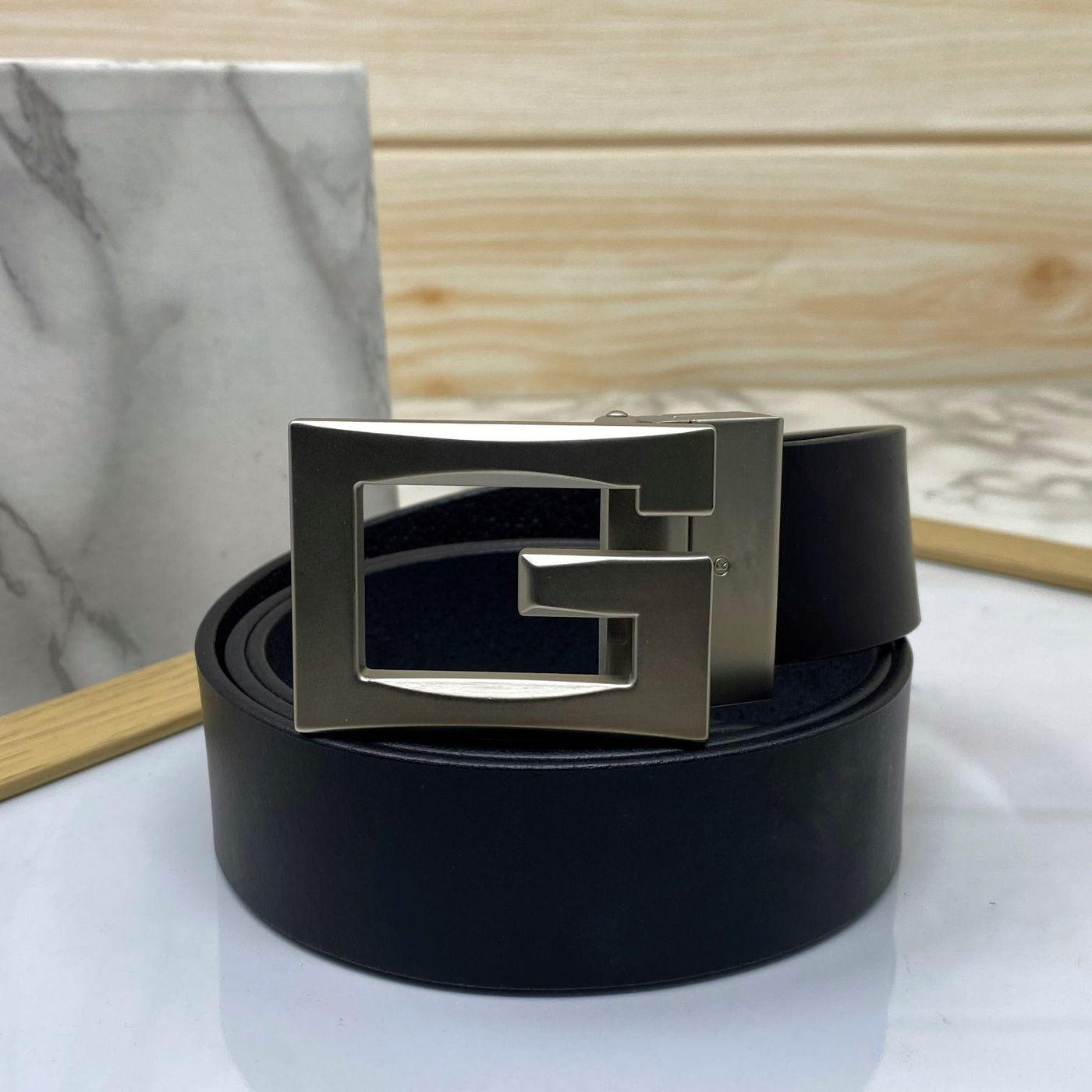 Square G-Section Leather Belt-UniqueandClassy