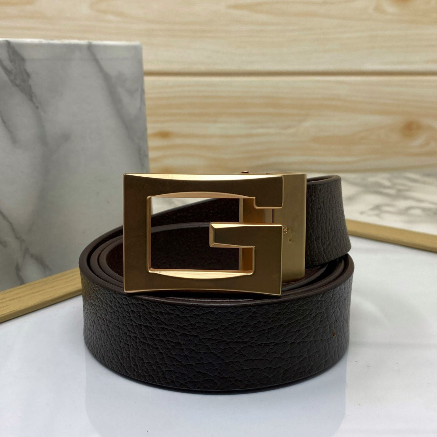 Square G-Section Leather Belt-UniqueandClassy