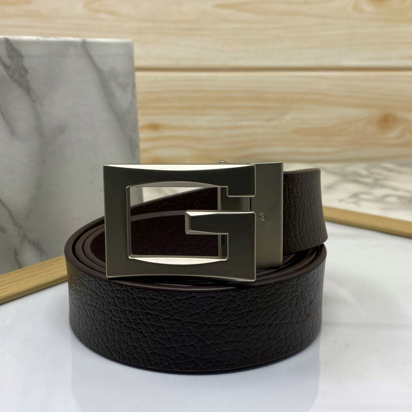 Square G-Section Leather Belt-UniqueandClassy