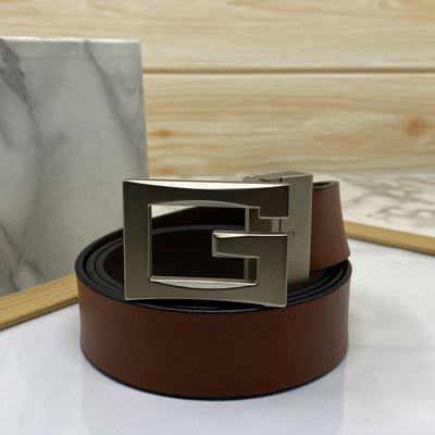 Square G-Section Leather Belt-UniqueandClassy