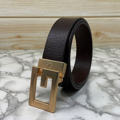 Square G-Section Leather Belt-UniqueandClassy