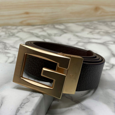 Square G-Section Leather Belt-UniqueandClassy