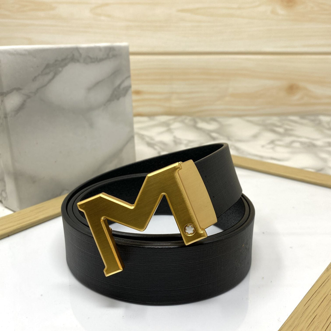 M-Pattern Leather Strap Belt -UniqueandClassy