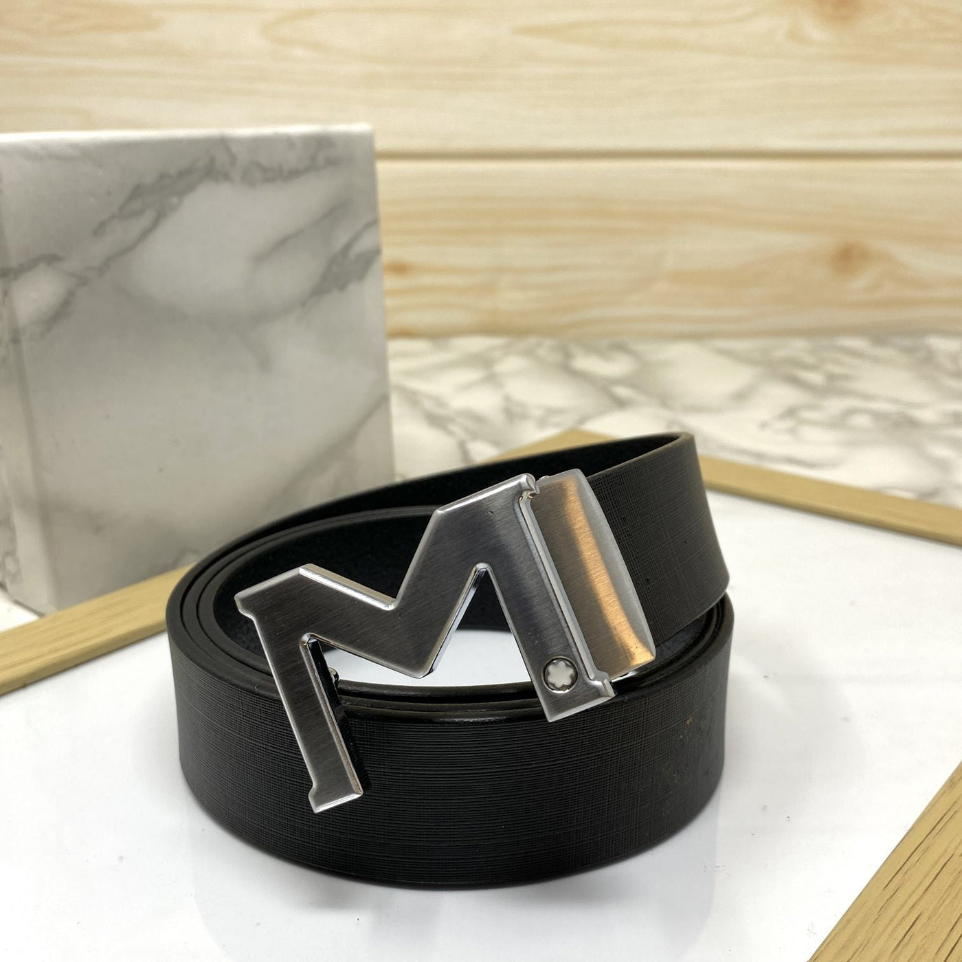 M-Pattern Leather Strap Belt -UniqueandClassy