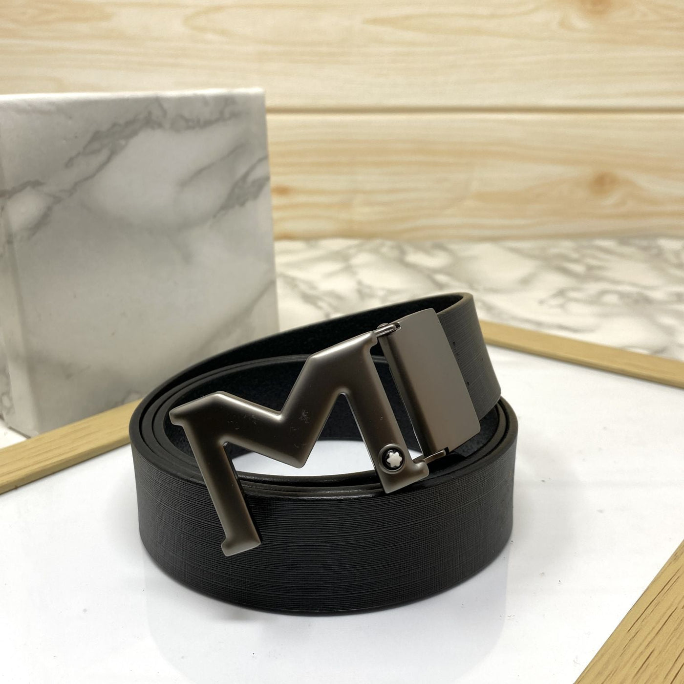 M-Pattern Leather Strap Belt -UniqueandClassy