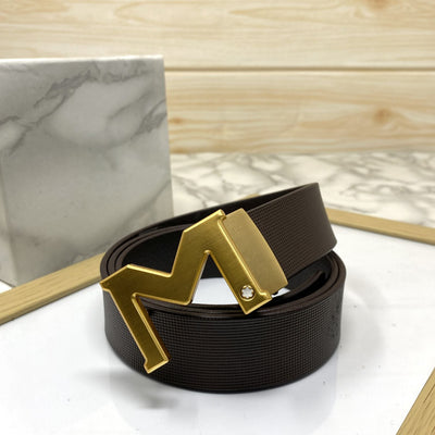 M-Pattern Leather Strap Belt -UniqueandClassy