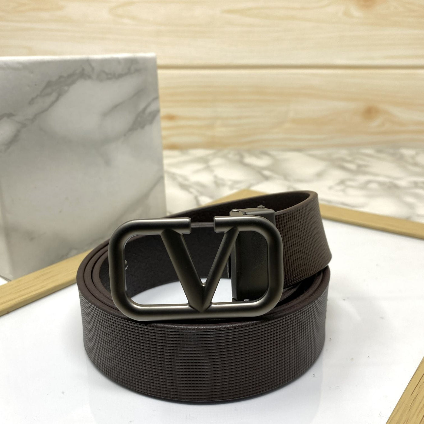 Casual V-Pattern Leather Strap Belt-UniqueandClassy