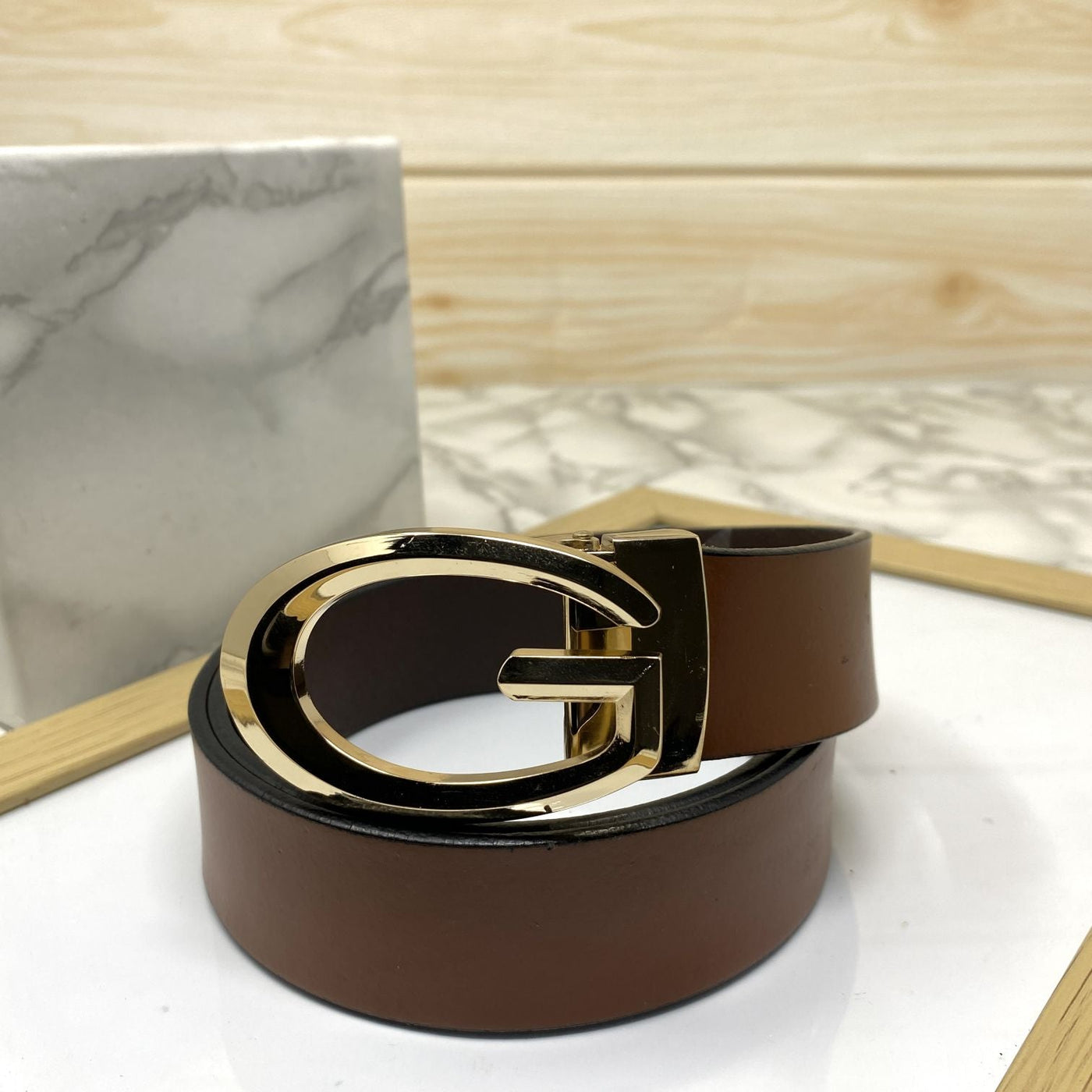 Classic G-Pattern Formal and Casual Leather Strap Belt -UniqueandClassy