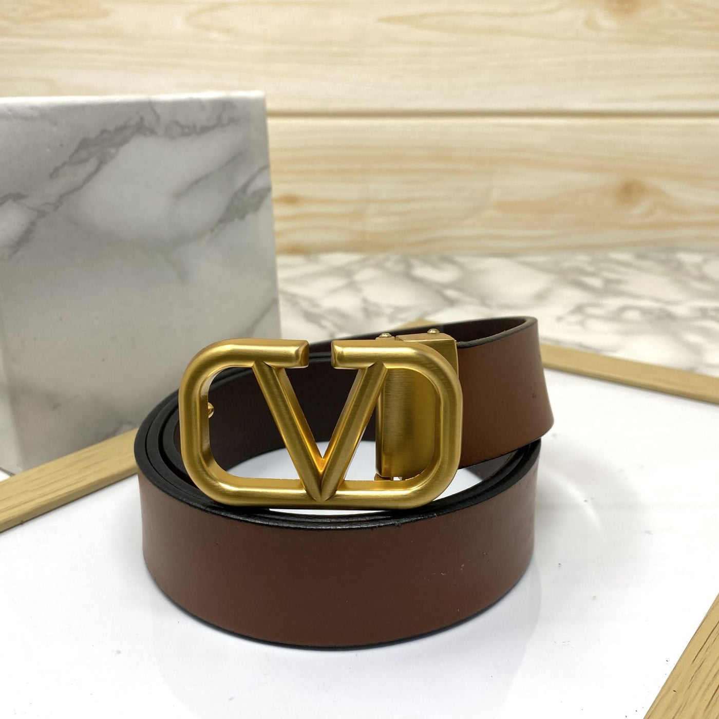 Casual V-Pattern Leather Strap Belt-UniqueandClassy