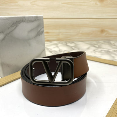 Casual V-Pattern Leather Strap Belt-UniqueandClassy