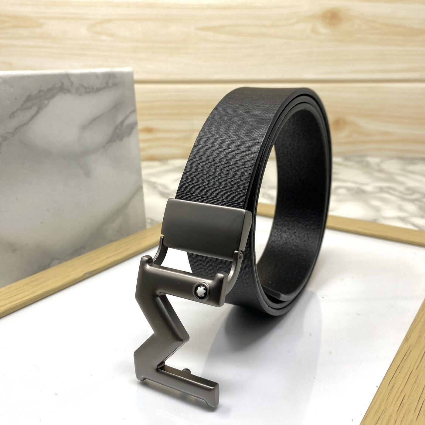 M-Pattern Leather Strap Belt -UniqueandClassy