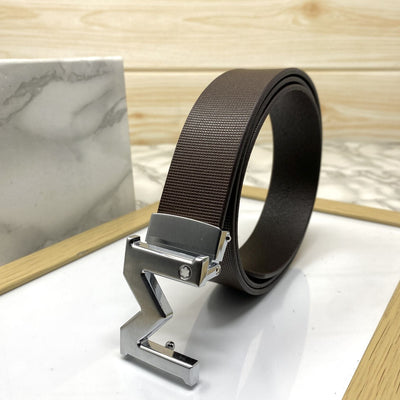 M-Pattern Leather Strap Belt -UniqueandClassy