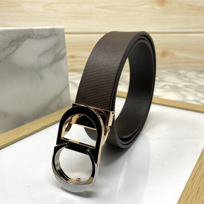 CD-Double Tone Leather Strap Belt-UniqueandClassy