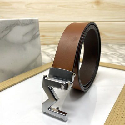 M-Pattern Leather Strap Belt -UniqueandClassy