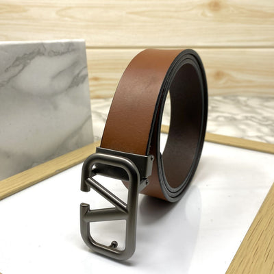 Casual V-Pattern Leather Strap Belt-UniqueandClassy
