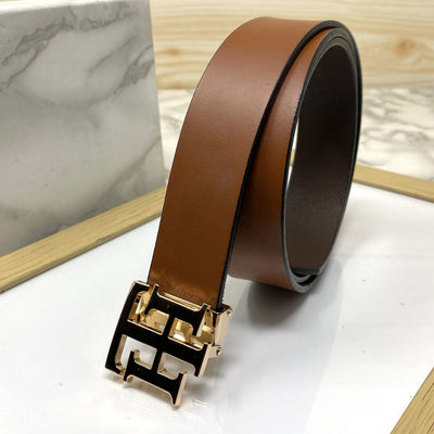 TH Pattern Leather Strap Belt-UniqueandClassy