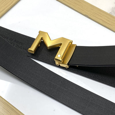 M-Pattern Leather Strap Belt -UniqueandClassy