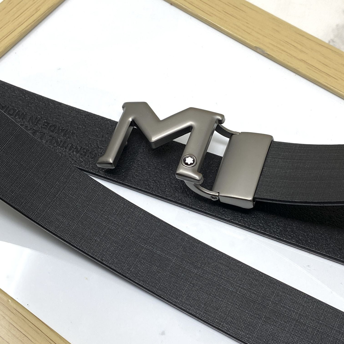 M-Pattern Leather Strap Belt -UniqueandClassy